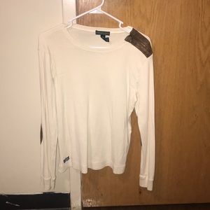 Ralph Lauren long sleeve with brown elbow patches